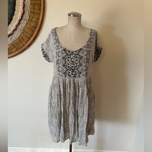 Free people Sundown Babydoll Tribal Oversized Dress Mini Women's Large